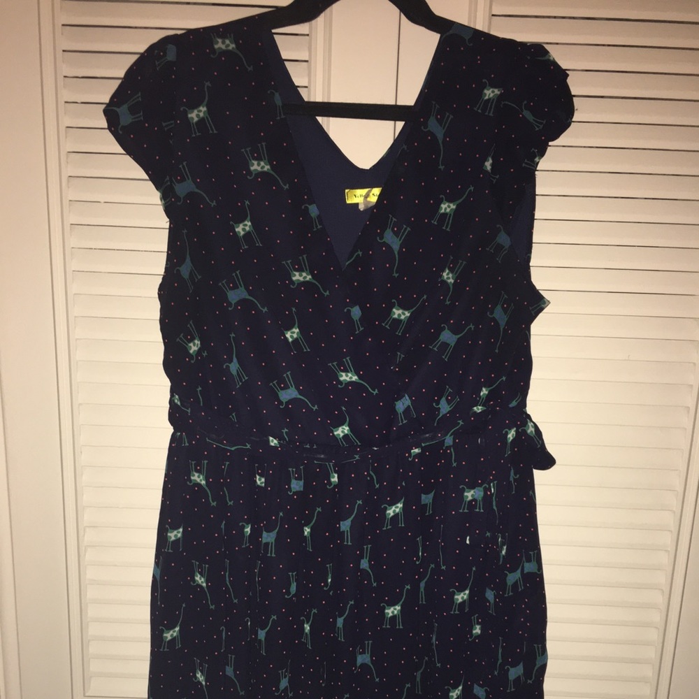 Modcloth Adorable Giraffe Print Wrap Dress